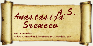 Anastasija Sremčev vizit kartica